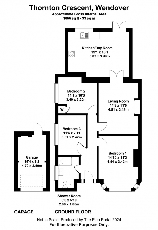 Floor Plan Image for 3 Bedroom Semi-Detached House for Sale in Thornton Crescent, Wendover