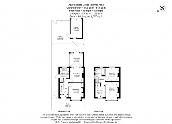 Floor Plan Image for 3 Bedroom Semi-Detached House for Sale in Castle Park Road, Wendover