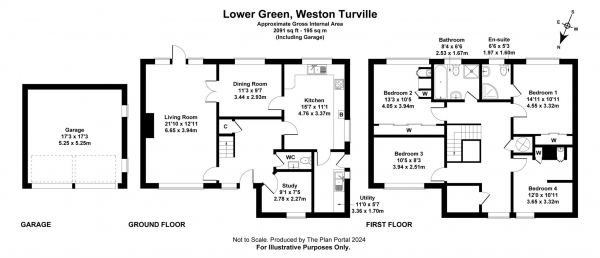 Floor Plan Image for 4 Bedroom Detached House for Sale in Lower Green, Weston Turville