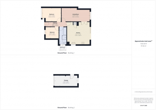 Floor Plan Image for 2 Bedroom Semi-Detached House to Rent in Old Mill Close, Haddenham