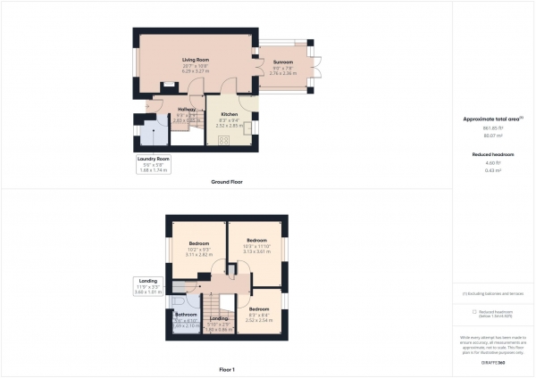 Floor Plan Image for 3 Bedroom Semi-Detached House for Sale in Stanbridge Close, Haddenham