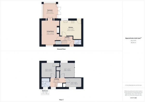 Floor Plan Image for 3 Bedroom Semi-Detached House for Sale in Harts Road, Haddenham