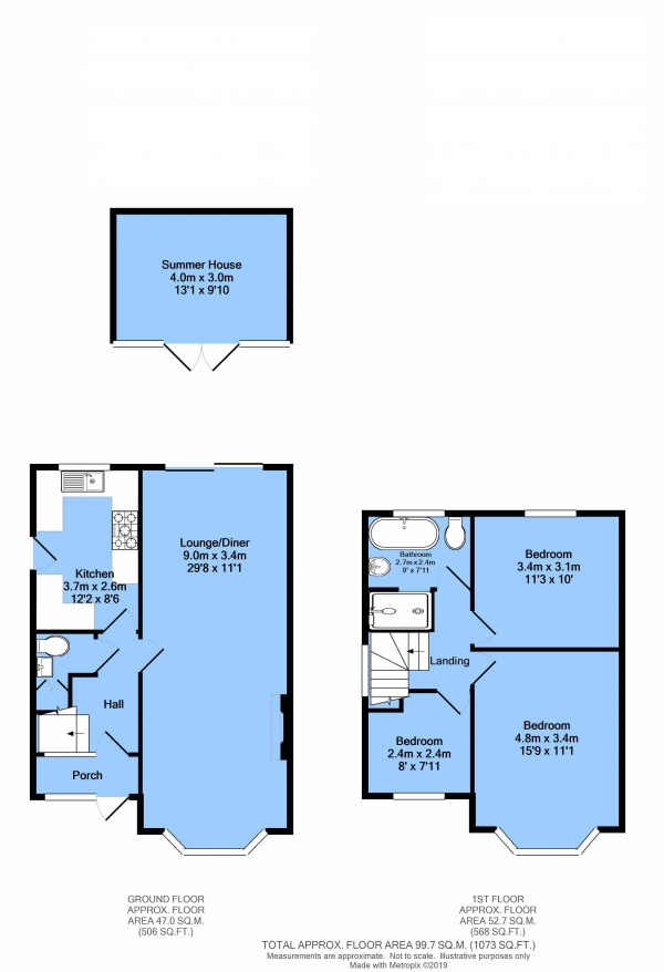 Floor Plan for 3 Bedroom Detached House for Sale in Whitecotes Lane, Walton, Chesterfield, S40 3HL, Chesterfield, S40, 3HL - Guide Price &pound240,000