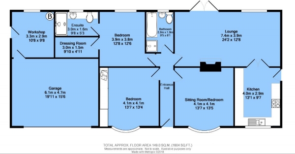 Floor Plan Image for 3 Bedroom Bungalow for Sale in Nethermoor Road, Wingerworth, Chesterfield, S42 6LH