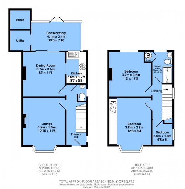 Floor Plan Image for 3 Bedroom Semi-Detached House for Sale in Newbold Back Lane, Newbold, Chesterfield, S40 4HH