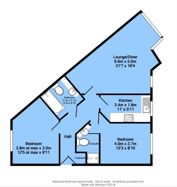 Floor Plan Image for 2 Bedroom Ground Flat for Sale in Coniston House, Spinner Croft, The Spires, Chesterfield, S40