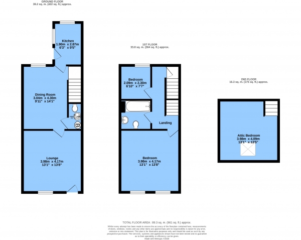 Floor Plan Image for 3 Bedroom Semi-Detached House for Sale in Newbold Back Lane, Chesterfield, S40 4HF