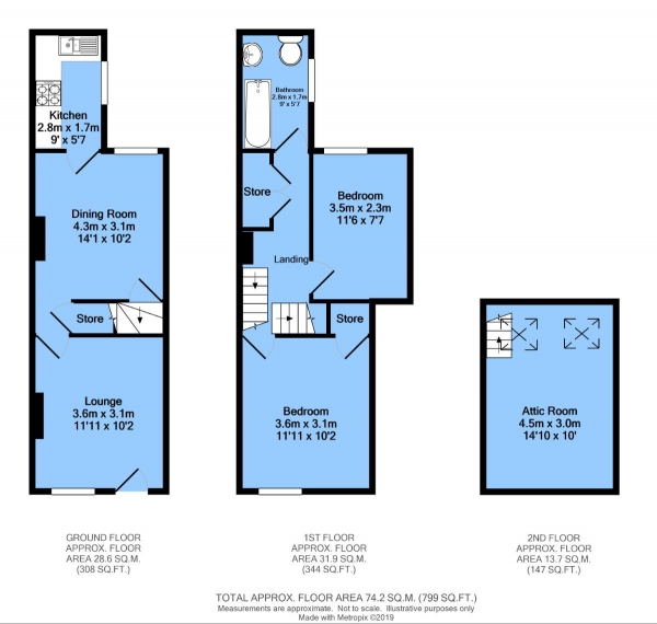 Floor Plan Image for 2 Bedroom Terraced House for Sale in Valley Road, Spital, Chesterfield, S41 0HB