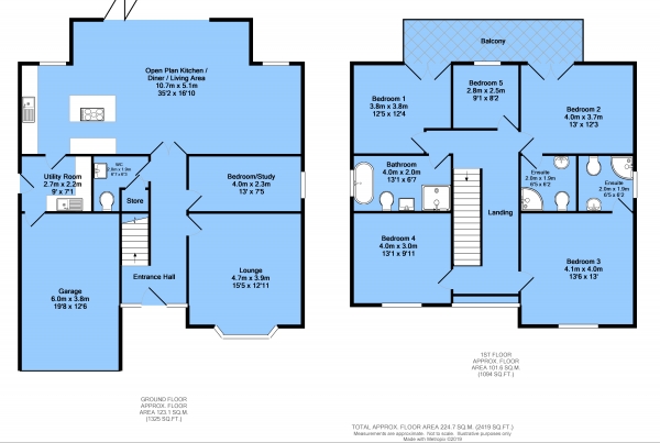 Floor Plan for 5 Bedroom Detached House for Sale in PLOT 3 - Station Road, Pilsley, Chesterfield, S45 8BH, Chesterfield, S45, 8BH - OIRO &pound435,000