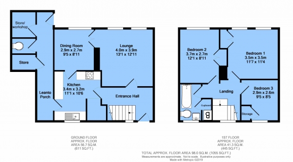 Floor Plan for 3 Bedroom Semi-Detached House for Sale in Wingfield Road, New Tupton, Chesterfield, S42 6XX, Chesterfield, S42, 6XX - Guide Price &pound120,000