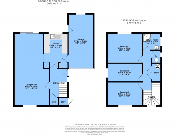 Floor Plan Image for 3 Bedroom Detached House for Sale in Gladwin Gardens, Walton, Chesterfield, S40 3ES