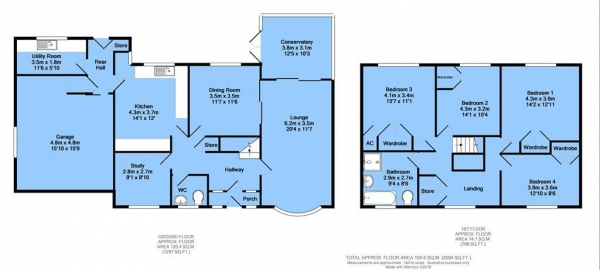 Floor Plan for 4 Bedroom Detached House for Sale in Middlecroft Road South, Staveley, Chesterfield, S43 3NQ, Chesterfield, S43, 3NQ - OIRO &pound300,000
