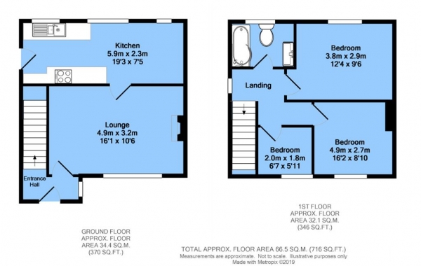 Floor Plan Image for 3 Bedroom Semi-Detached House for Sale in Wythburn Road, Newbold, Chesterfield, S41 8DP