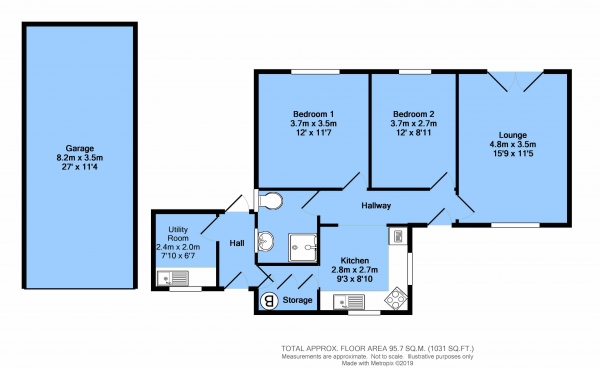 Floor Plan Image for 2 Bedroom Bungalow for Sale in Private Drive, Hollingwood, Chesterfield, S43 2JF