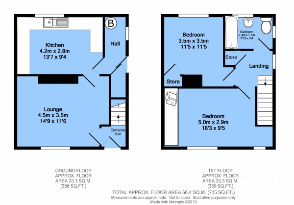 Floor Plan Image for 2 Bedroom Semi-Detached House for Sale in Station Lane, Old Whittington, Chesterfield, S41 9NR