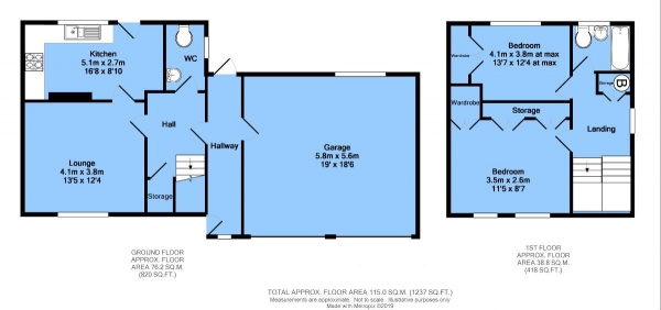 Floor Plan for 2 Bedroom Semi-Detached House for Sale in Wythburn Road, Newbold, Chesterfield, S41 8DP, Chesterfield, S41, 8DP - Guide Price &pound170,000
