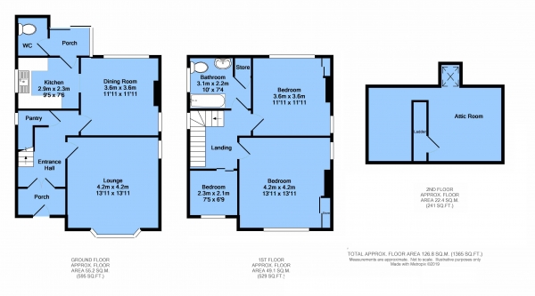Floor Plan Image for 3 Bedroom Detached House for Sale in Queen Victoria Road, New Tupton, Chesterfield, S42 6DW