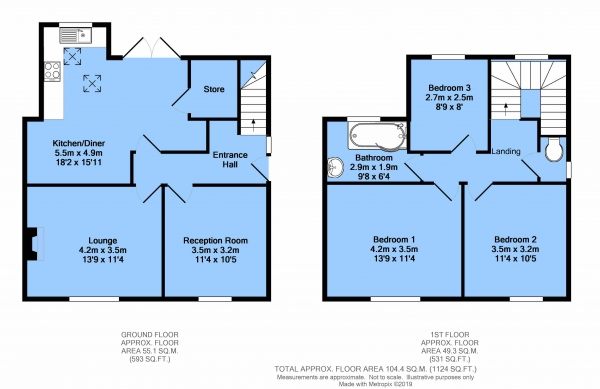 Floor Plan Image for 3 Bedroom Semi-Detached House for Sale in Ashgate Road, Ashgate, Chesterfield, S40 4AG