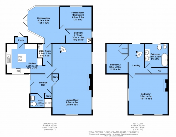 Floor Plan Image for 4 Bedroom Detached House for Sale in The Cottage, Top Road, Calow, Chesterfield, S44 5TE