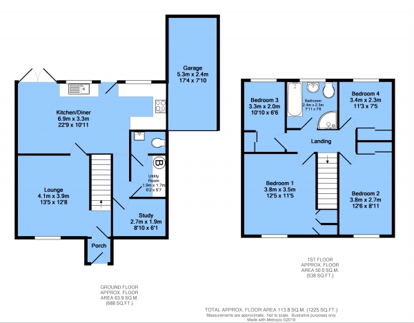 Floor Plan Image for 4 Bedroom Detached House for Sale in Netherthorpe, Staveley, Chesterfield, S43 3PU