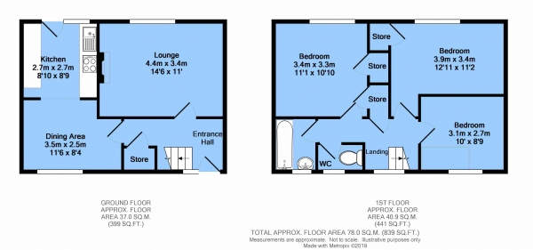 Floor Plan Image for 3 Bedroom Terraced House for Sale in Allpits Road, Calow, Chesterfield, S44 5AU