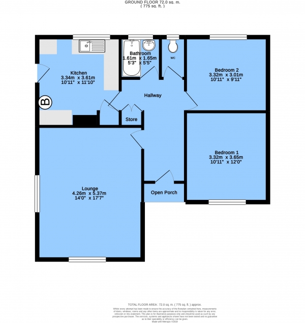 Floor Plan Image for 2 Bedroom Bungalow for Sale in Hilltop Road, Wingerworth