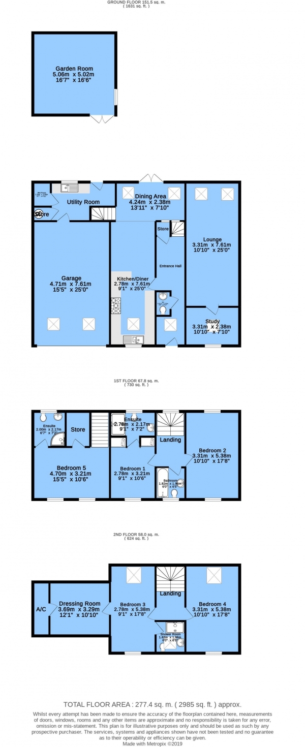 Floor Plan Image for 5 Bedroom Detached House for Sale in Bloomery Way, Clay Cross, Chesterfield, S45 9FD