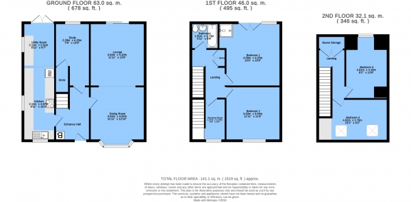 Floor Plan Image for 4 Bedroom Semi-Detached House for Sale in Hillman Drive, Inkersall, Chesterfield, S43 3SJ