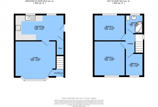 Floor Plan Image for 3 Bedroom Semi-Detached House for Sale in Handley Road, New Whittington, Chesterfield, S43 2ER