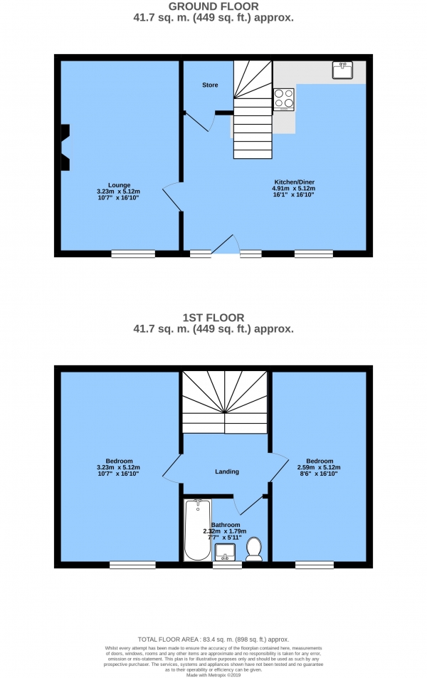 Floor Plan Image for 2 Bedroom Barn Conversion for Sale in Meadow View Cottage, Deep Lane, Hardstoft, S45 8AE