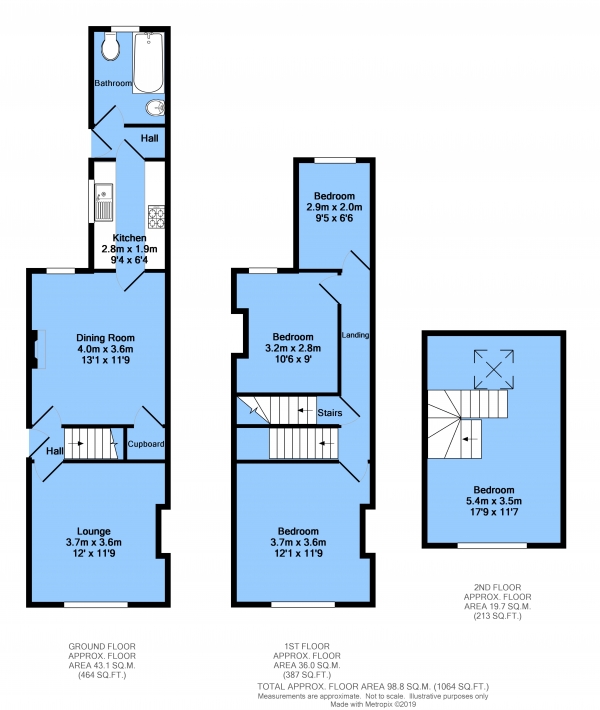 Floor Plan Image for 4 Bedroom Semi-Detached House for Sale in Central Street, Hasland, Chesterfield, S41 0SE