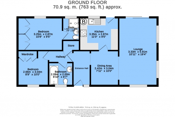 Floor Plan Image for 2 Bedroom Bungalow for Sale in Brookfield Park, Mill Lane, Old Tupton, Chesterfield, S42 6AF