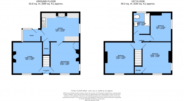 Floor Plan Image for 3 Bedroom Detached House for Sale in Coronation Road, Brimington, Chesterfield, S43 1ES