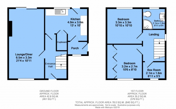 Floor Plan Image for 3 Bedroom Semi-Detached House for Sale in Derby Road, Chesterfield, S40 2EU