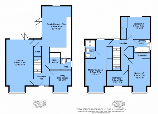 Floor Plan Image for 4 Bedroom Detached House for Sale in Pomegranate Road, Newbold, Chesterfield, S41 7BL