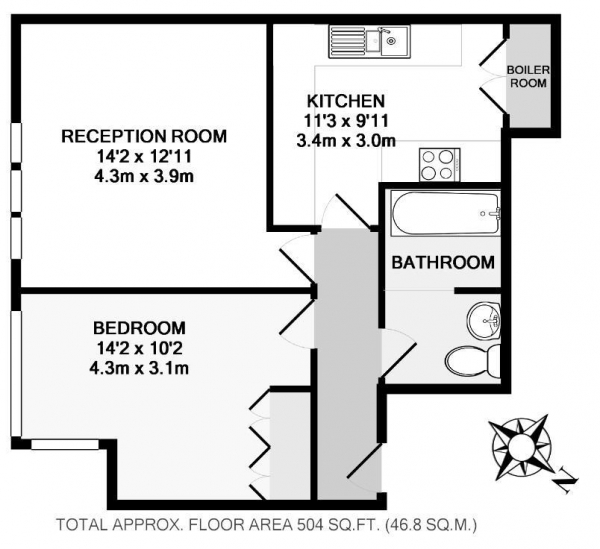 Floor Plan Image for 1 Bedroom Flat for Sale in Admiral Walk, Maida Vale, W9