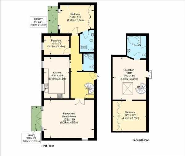 Floor Plan Image for 3 Bedroom Flat for Sale in Langton Court, Enfield EN2