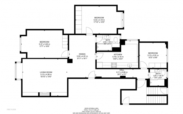 Floor Plan Image for 3 Bedroom Flat for Sale in Porchester Gate, Bayswater W2