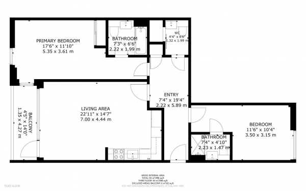 Floor Plan Image for 2 Bedroom Flat for Sale in Abbotsford Court, Park Royal NW10