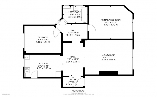 Floor Plan Image for 2 Bedroom Flat for Sale in Clifton Court, St John`s Wood