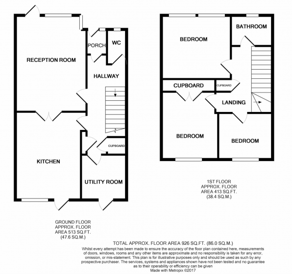 Floor Plan for 3 Bedroom Terraced House for Sale in Devalls Close, London, E6, 5PL -  &pound399,995