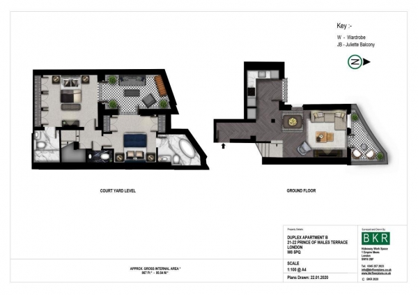 Floor Plan Image for 2 Bedroom Apartment to Rent in Prince Of Wales Terrace, London