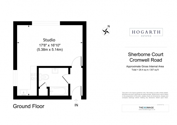 Floor Plan Image for Studio for Sale in Sherborne Court, London, SW5