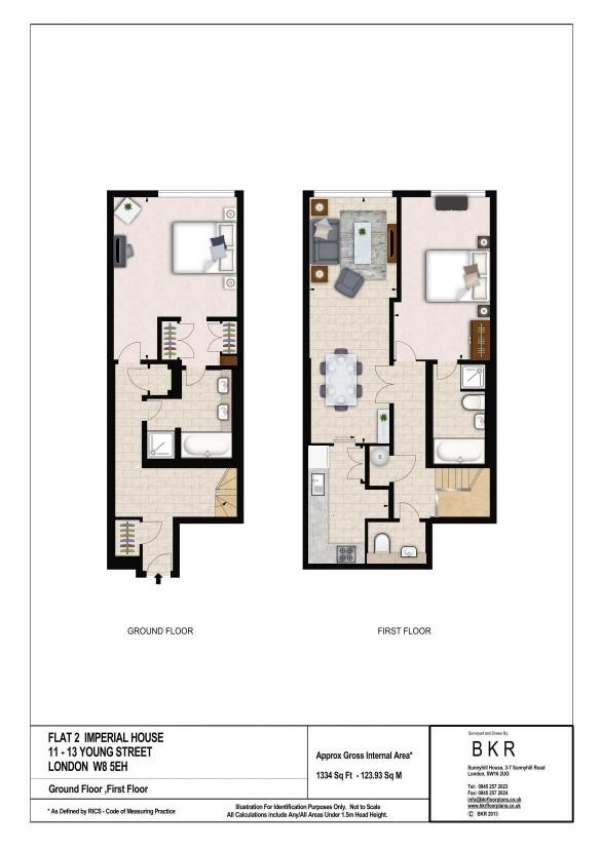 Floor Plan Image for 2 Bedroom Apartment to Rent in Young Street, High Street Kensington