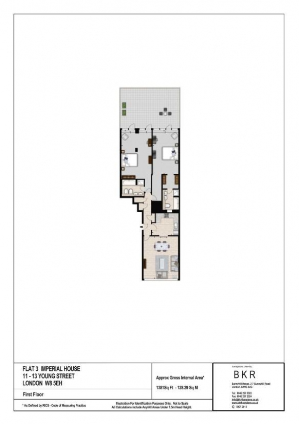 Floor Plan Image for 2 Bedroom Apartment to Rent in Young Street, London