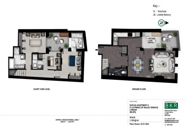 Floor Plan Image for 3 Bedroom Apartment to Rent in Prince Of Wales Terrace, Kensington