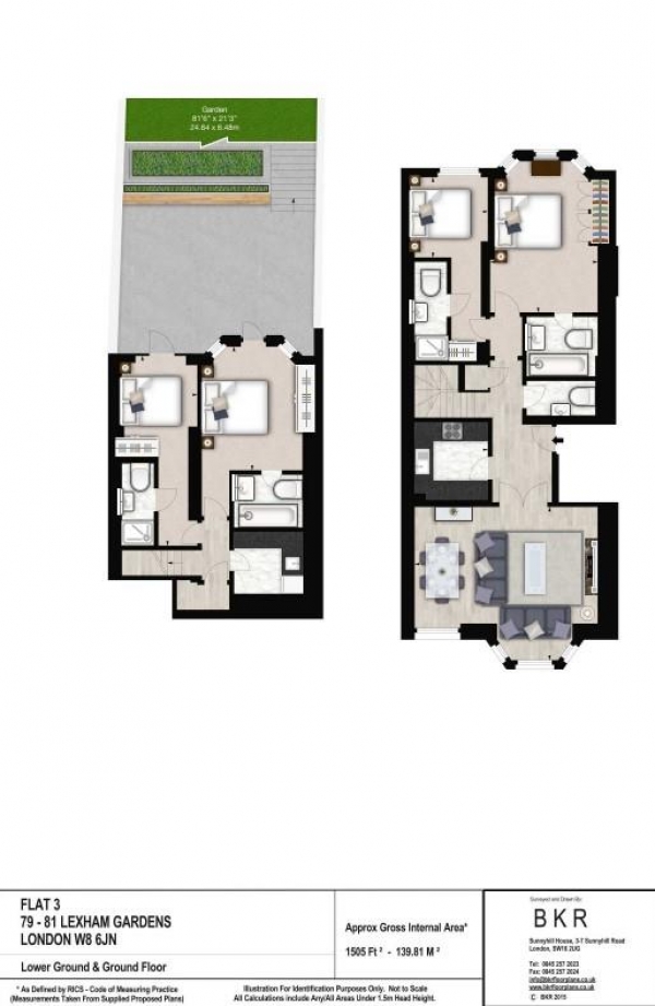 Floor Plan Image for 4 Bedroom Apartment to Rent in Lexham Gardens, London