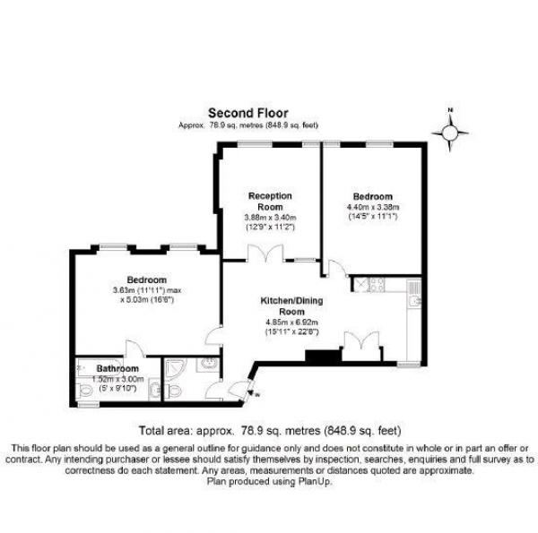 Floor Plan Image for 3 Bedroom Apartment to Rent in Cromwell Road, Earls Court