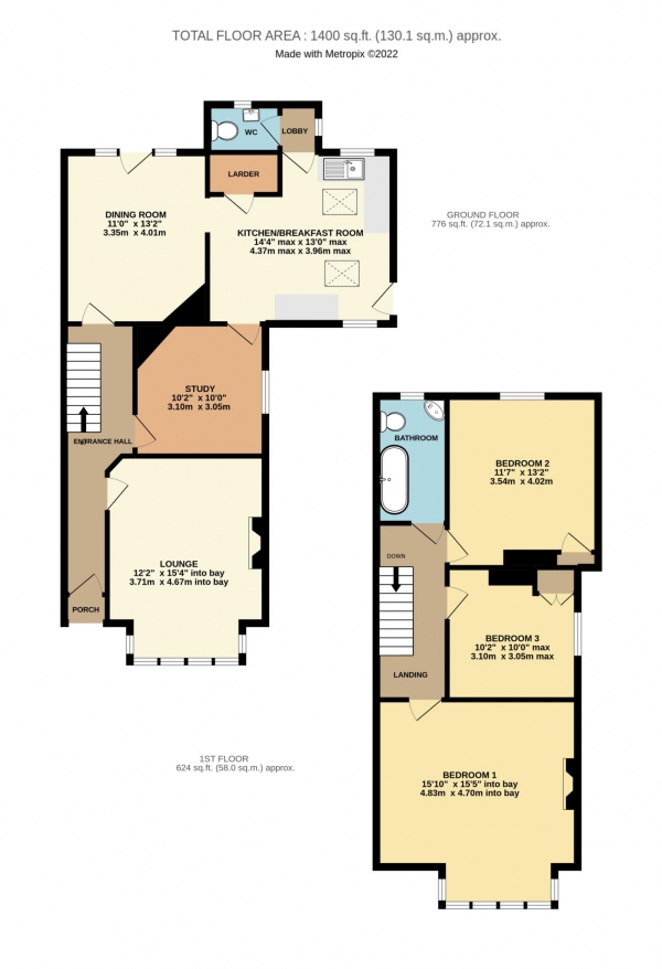 Floor Plan Image for 3 Bedroom Semi-Detached House for Sale in Melrose Avenue, Reading