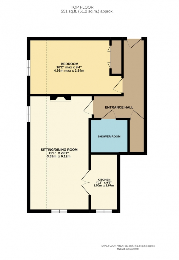 Floor Plan Image for 1 Bedroom Flat for Sale in Warwick Road, Reading